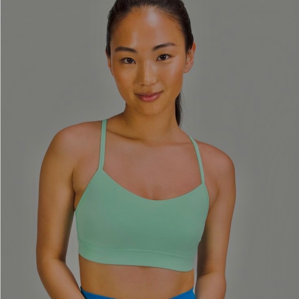 Seafoam Green Lululemon Flow Y Bra, size 2